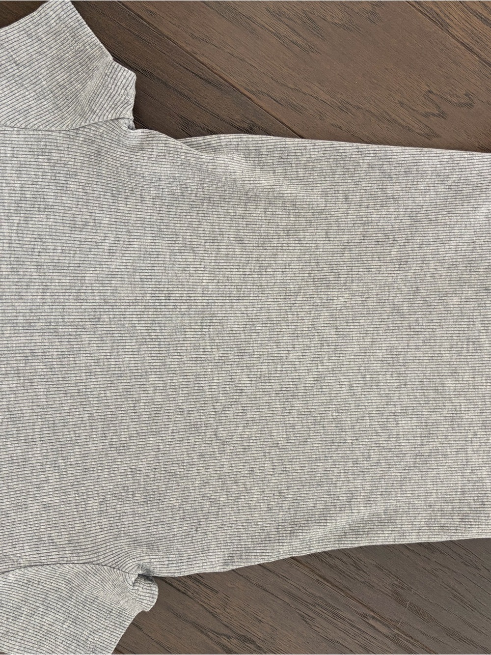 Theory Light Gray Ribbed Short Sleeve Top - Picture 2 of 3